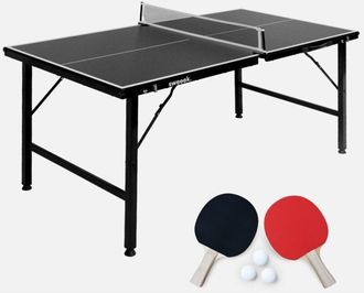 Sweeek Mini Mesa De Ping Pong Interior Plegable Con 2 Raquetas Y 3 Pelotas, 150cm