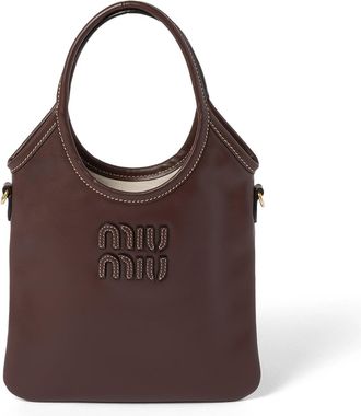 Miu Miu Ivy Leather Handbag, Woman, Briarwood