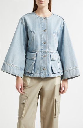 3.1 Phillip Lim Collarless Trapeze Denim Jacket in Light Blue at Nordstrom, Size X-Small