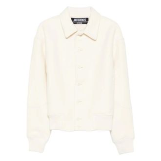 Jacquemus Light Jackets, male, White, Size: S White Wool Coat