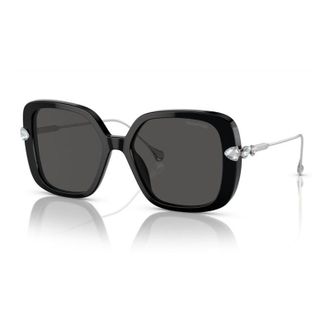 Swarovski Sunglasses Oval Full Rim, Black Frame And Dark Grey Lens Sk6011103887