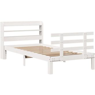 vidaXL Vidaxl - Estructura De Cama Con Cabecero Sin Colch&oacute;n Blanco 90x200 Cm