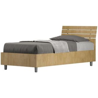 ITYhome Ityhome - Letto Singolo - ankel - Tipologia Letto: Con Rete - Tipologia Testata: Testata Inclinata - Dimensione Rete: 80x200 - Colore: Quercia Natura