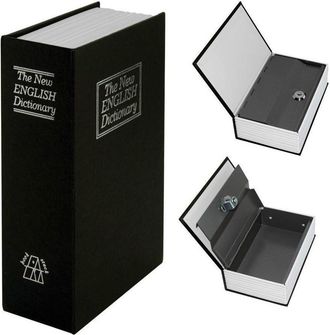 Trade Shop Trade Shop - Cassetta Sicurezza Portavalori Libro Porta Monete Chiave Metallo 240x155x55 Mm