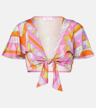 Pucci Angoli jersey satin crop top