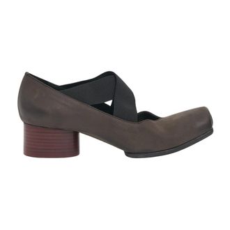 Uma Wang Ballerina in Pelle Tacco Medio - female - UMA WANG - Ballerina Shoes - Brown - 4 UK - Shoes