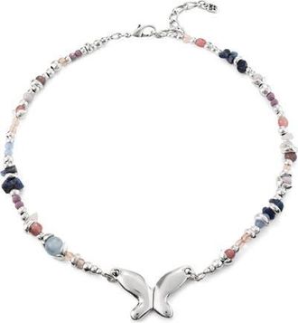 UNOde50 Sterling silver-plated necklace with multicolor handmade crystals at Nordstrom