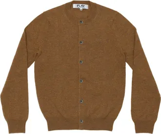 Comme Des Gar&ccedil;ons (WMNS) COMME des GARCONS PLAY Cardigan Pastel Series Sleeve Heart Brown AZ-N091-051-3