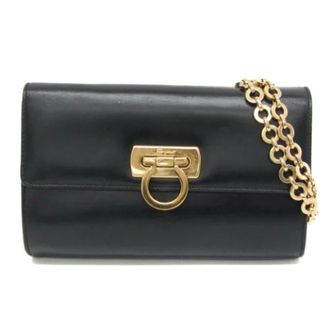 Ferragamo Pre-owned Shoulder Bags, female, Black, Size: ONE SIZE Pre-owned Leather shoulder-bags