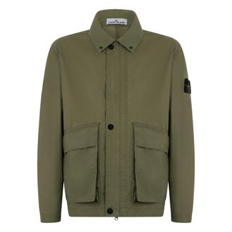 Stone Island Jas met ritssluiting en zakken - Heren - Zomerjassen - Groen - XL - Polyester - Jassen