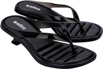 Melissa Kitten Heel Flip Flop in Black at Nordstrom, Size 10