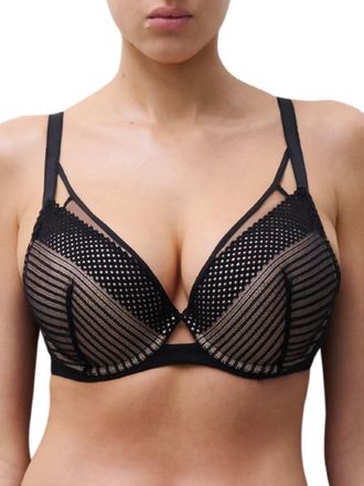 Chantelle Womens Play Plunge T-Shirt Bra - Black Polyamide - Size 32B