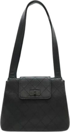 Chanel Pre-owned 2.55 Matelasse Leren Schoudertas Tote - Dames - Vintage Schoudertas - Zwart - ONE Size - Leer - Vintage