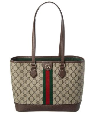Gucci Ophidia Medium Gg Supreme Canvas & Leather Tote