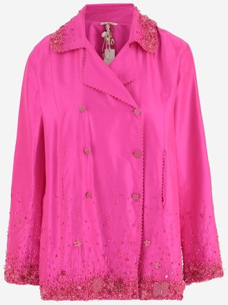 P&eacute;ro zweireihige Seidenjacke