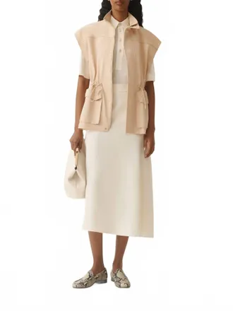 Fabiana Filippi Filo Diamante Gilet In Almond Beige