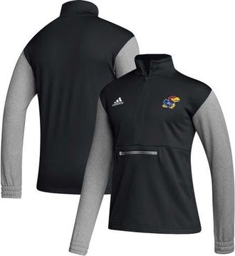 adidas Mens adidas Black Kansas Jayhawks Sideline AEROREADY Half-Zip Top at Nordstrom, Size Medium