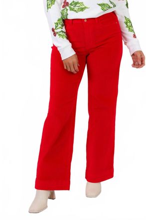 Judy Blue High Waisted Wide Leg Corduroy Trouser In Ruby