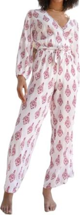 Debbie Katz Georgia Jumpsuit In Red Ikat