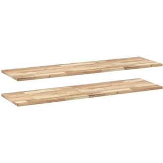 vidaXL Floating Shelves 2 pcs 140x40x2 cm Untreated Solid Wood Acacia Vidaxl