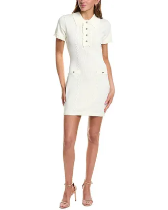 English Factory Ruffle Placket Knitted Mini Dress