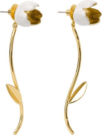 Kate Spade New York floral statement drop earrings in White. at Nordstrom