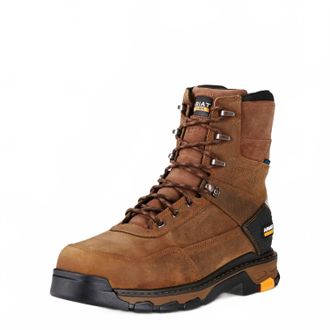 Ariat Mens Intrepid 8 Waterproof Composite Toe Work Boots In Brown