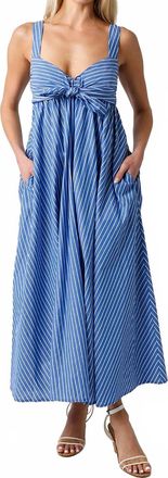 Olivaceous Saylor Stripe Midi Dress In Blue