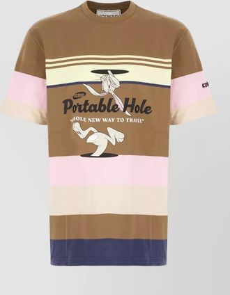 Iceberg cotton crew neck striped graphic t shirt