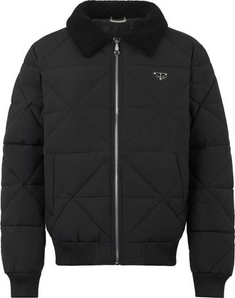 Philipp Plein Nylon Gewatteerde Jas - Heren - Winterjassen - Zwart - 3XL - Nylon - Jassen