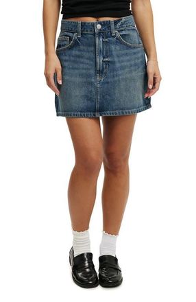 Cotton On Womens Original Denim Mini Skirt in Blue Dusk at Nordstrom, Size 0