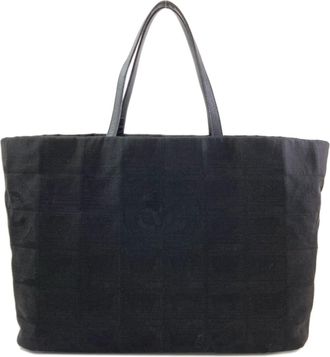 Chanel Black Nylon Jacquard Tote Bag (Pre-Owned)