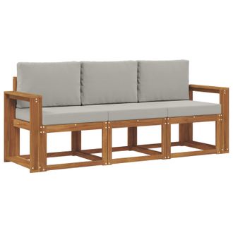 vidaXL Conjunto De Sof&aacute;s De Exterior 3 Pcs Gris Natural Y Claro Vidaxl