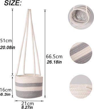 OEM Macetas Colgantes Para Interiores Y Exteriores, Colgador De Plantas De Macram&eacute;, Maceta Colgante Hecha A Mano Con Cuerda De Algod&oacute;n, Maceta