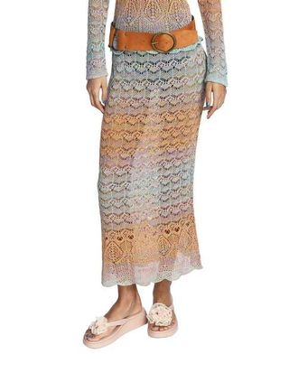 Anna Sui Ombre Space Dye Crochet Skirt- Sunset at Nordstrom, Size X-Small