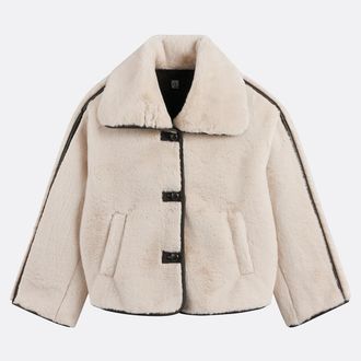 La Redoute Collections Fluffy korte jas, knoopsluiting