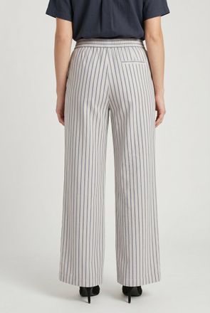 Brunello Cucinelli Striped Wide-Leg Trousers - White