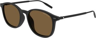 Montblanc Mb 0454Sa 002 Zonnebril - Heren - Zonnebrillen - Zwart - 54 MM - Accessoires