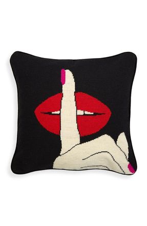 Jonathan Adler Lips Needlepoint Throw Pillow in Lips Hush at Nordstrom, Size 1Ft 8In X 1Ft 8In