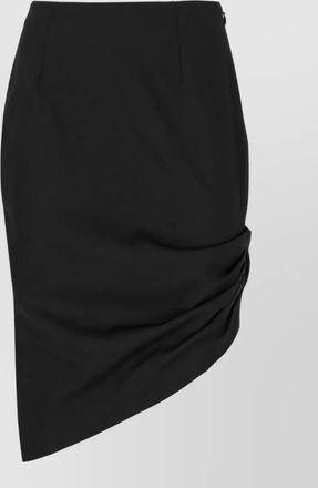 Carolina Herrera virgin wool draped midi skirt