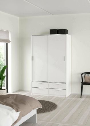 Dmora Armarios Dmora Color Blanco 121,2 X 200 X 60,25 Cm, Con Embalaje Reforzado