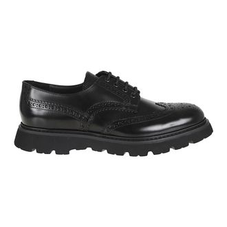 Doucal's Derby Geveterde Schoenen - Heren - Veterschoenen - Zwart - 40 1/2 EU - Leer - Schoenen