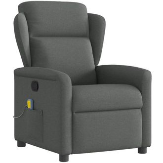 vidaXL Vidaxl - Poltrona Massaggiante Reclinabile Grigio Scuro in Tessuto