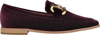 Alma En Pena Velvet Mocassin met Stijgbeugel - Dames - Loafers - Rood - 36 EU - Schoenen
