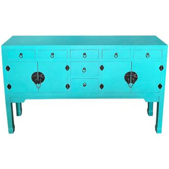 Wanderlust Deco Aparador De Madera De 7 Cajones Y 2 Puertas 128x26x78h Cm