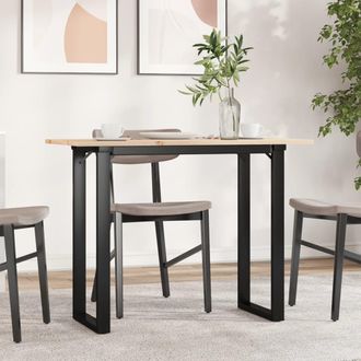 vidaXL Mesa De Comedor Marco O Madera Maciza Pino Y Acero 100x50x75cm Vidaxl