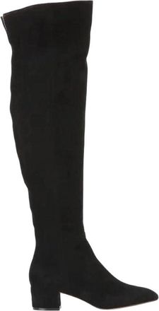 Generic Women Over Knee Suede Boots Round Toe Mid Heel Warm Lined Winter Elegant Long Boot