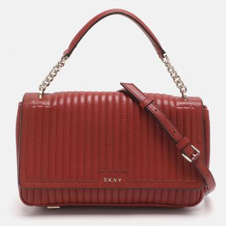DKNY Dkny Gansevoort Brique Red Quilted Leather Shoulder Bag