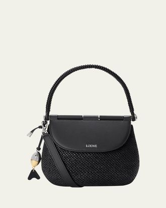 Loewe x Paulas Ibiza Medium Pescador Handbag in Raffia and Calfskin