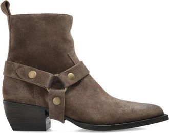 Golden Goose Low Debbie Enkellaars - Dames - Cowboylaarzen - Beige - 36 EU - Leer - Schoenen